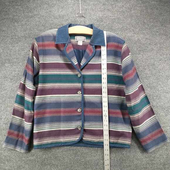 Gina Peters Women's Button-Up Jacket Multi Medium Striped Acrylic Blend - Picture 9 of 11